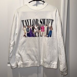 Taylor Swift Official Merchandise White Crewneck Sweatshirt Midnights